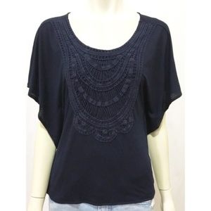 Converse One Star XS Black Crochet Front T-Shirt